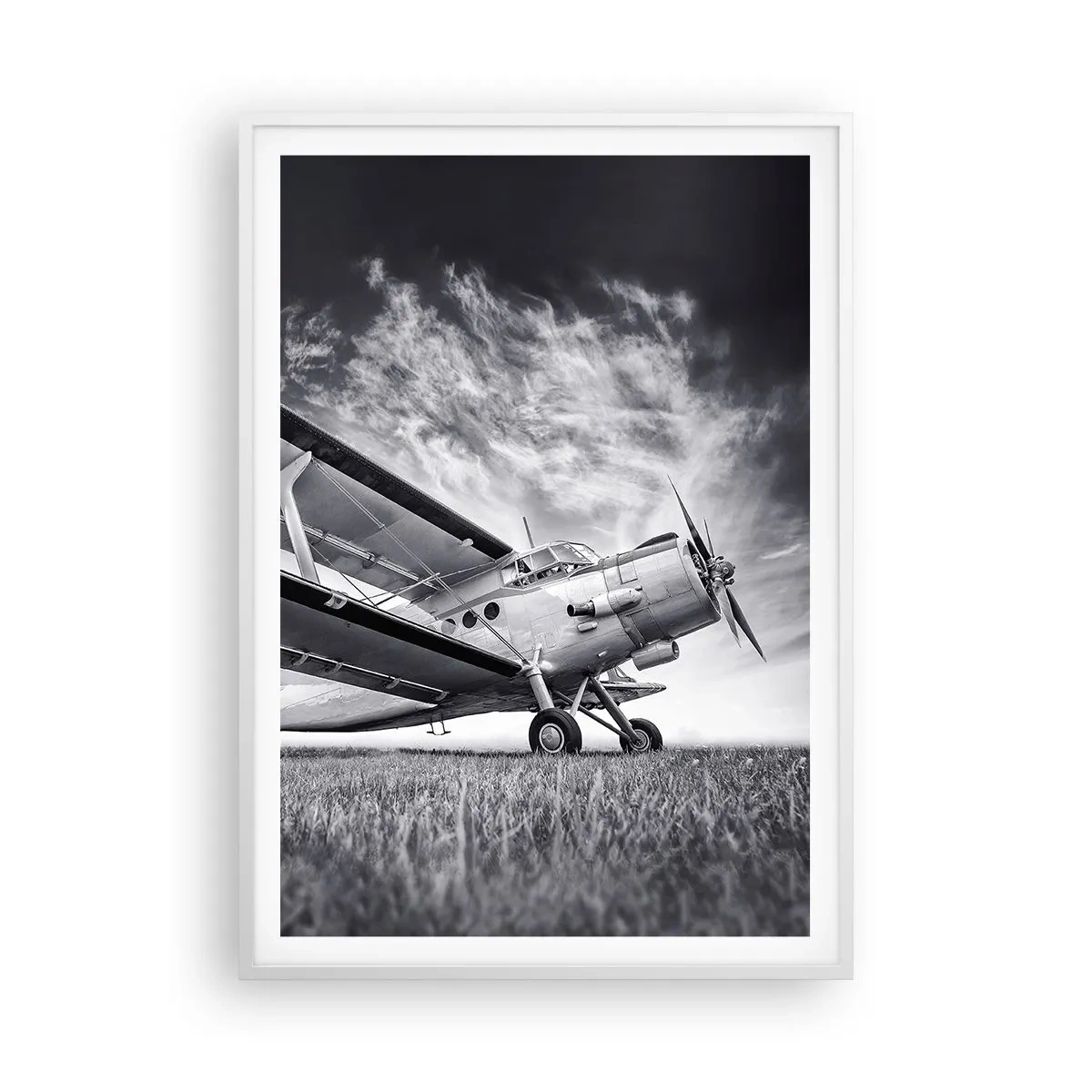 Poster in einem weißen Rahmen - Der geflügelte Wanderer - 70x100 cm