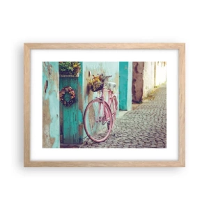 Poster in einem Rahmen aus heller Eiche - Ich komme gleich wieder - 40x30 cm