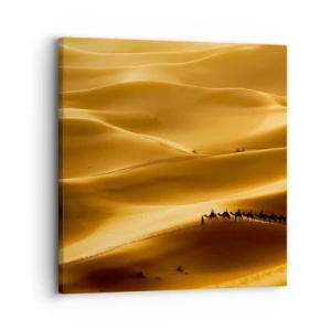 Bild auf Leinwand - Leinwandbild - Wohnwagen in den Wüstenwellen - 30x30 cm