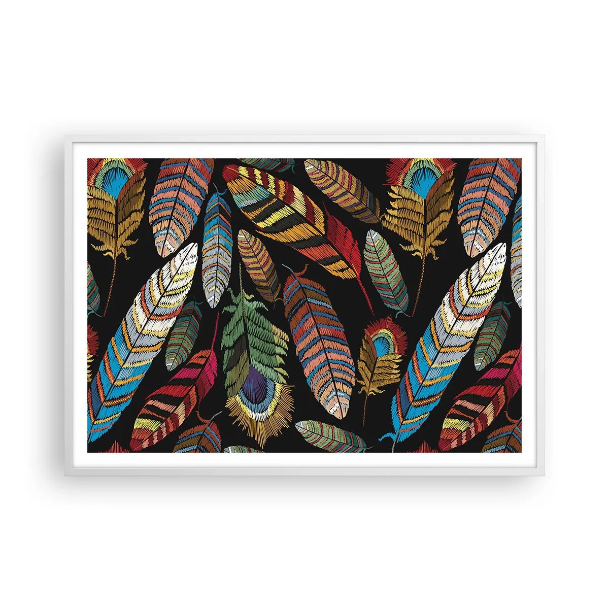 Poster in einem weißen Rahmen - Der Vogelkarneval - 100x70 cm