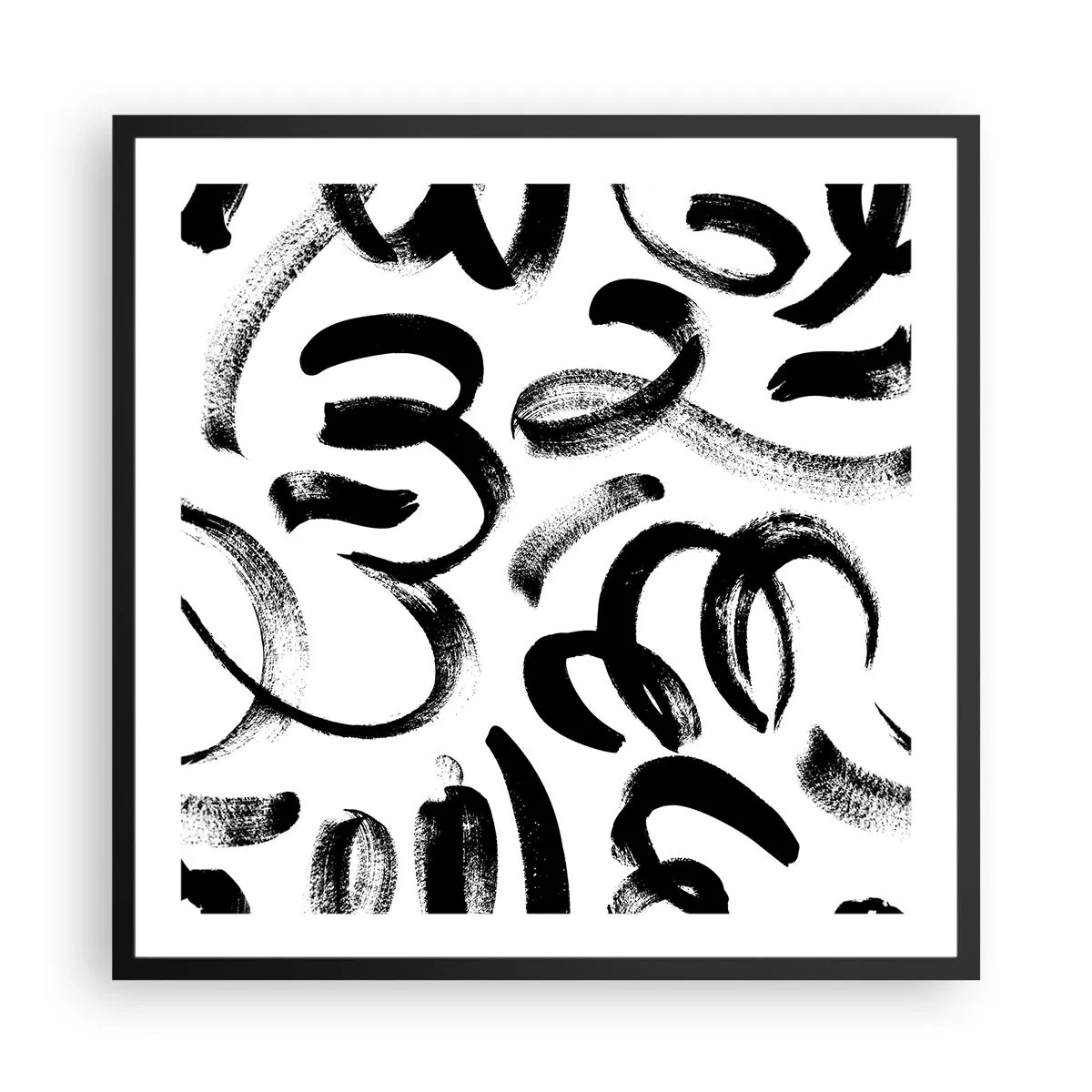 Poster in einem schwarzem Rahmen - Schwarz auf Weiß - 60x60 cm
