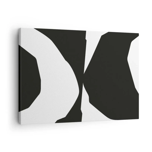 Bild auf Leinwand - Leinwandbild - Abstraktes Kontrastmuster in Schwarz und Weiß - 70x50cm - Positiv negativ - Moderne Wanddekoration für Wohnzimmer und Schlafzimmer ARTTOR