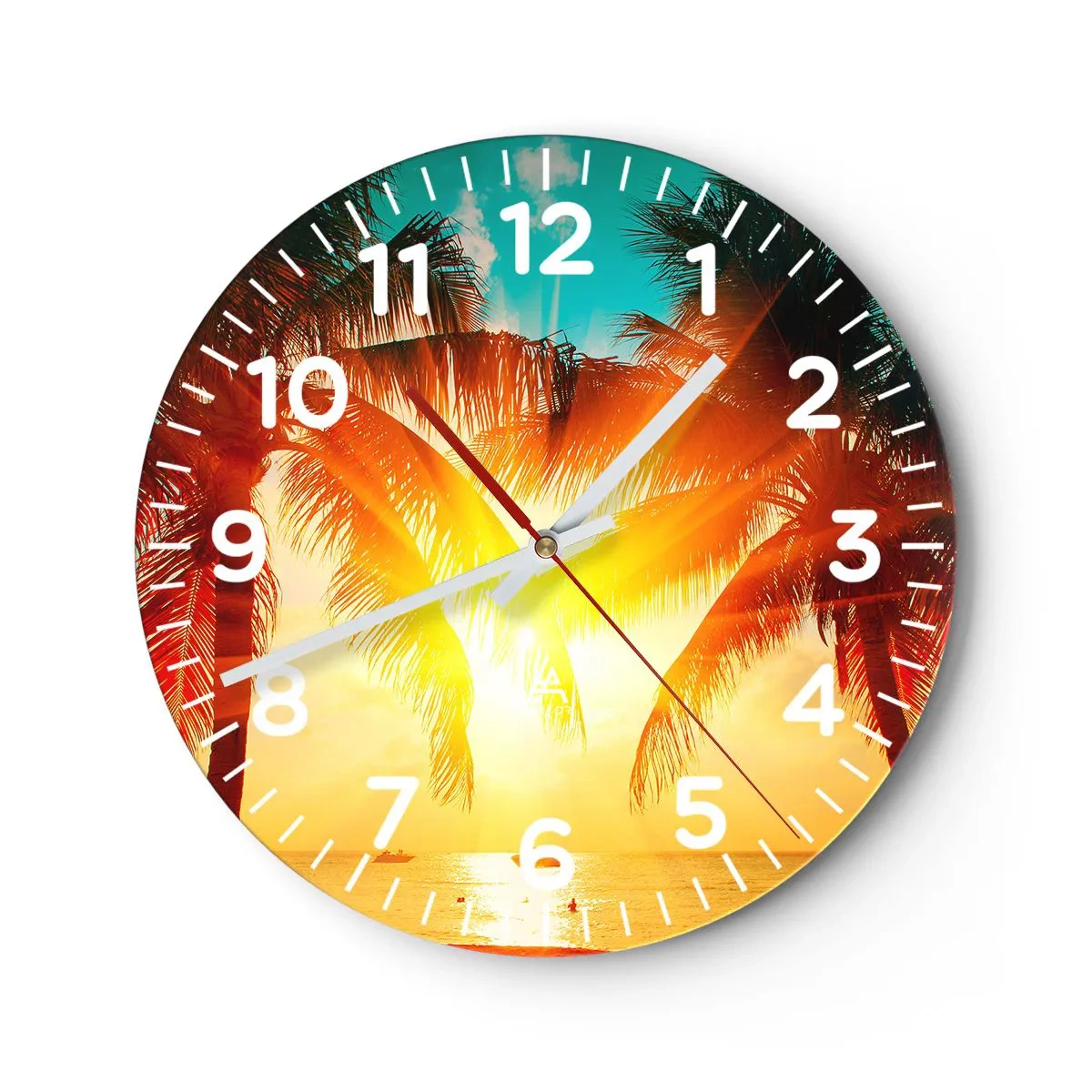 Wanduhr - Glasuhr - Exotisches Paar - 40x40 cm