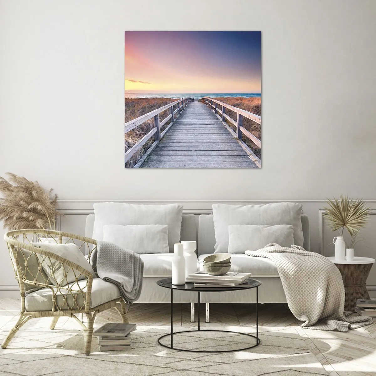 Glasbild - Bild auf glas - Baltische Abend-Aurora - 60x60 cm