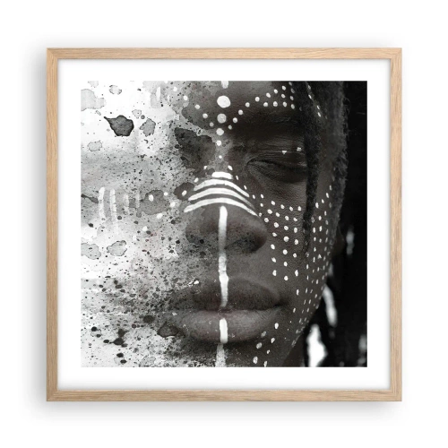 Poster in einem Rahmen aus heller Eiche - Entdecke den Urgeist - 50x50 cm