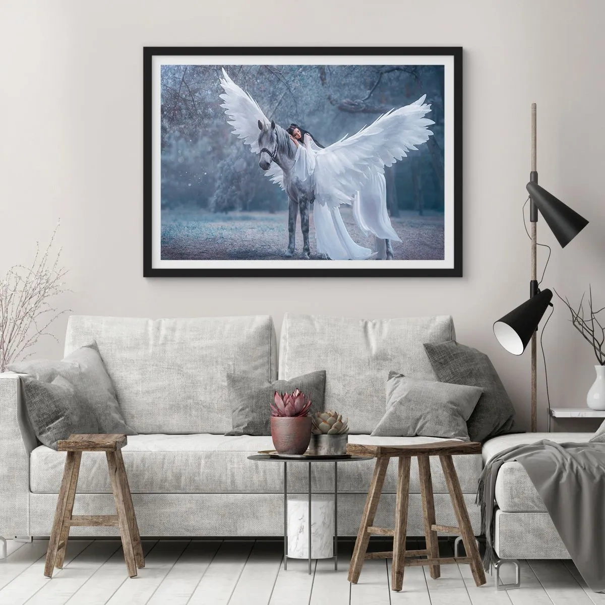 Poster in einem schwarzem Rahmen - Ein inspirierter Moment - 40x30 cm