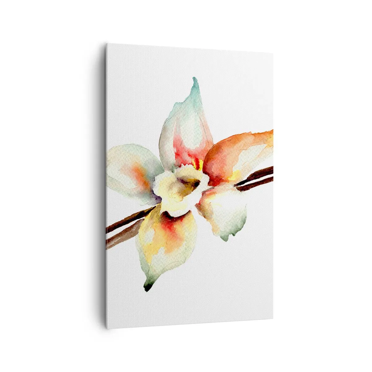 Bild auf Leinwand - Leinwandbild - Aquarell-Blumenillustration in Pastellfarben - 80x120cm - Süße mit Farbe verschüttet - Moderne Wanddekoration für Wohnzimmer und Schlafzimmer ARTTOR