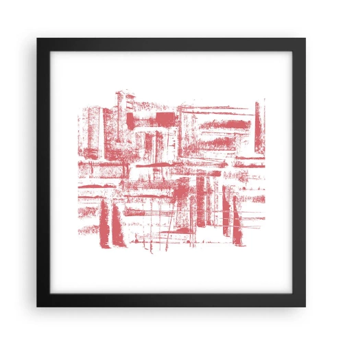 Poster in einem schwarzem Rahmen - Die rote Stadt - 30x30 cm