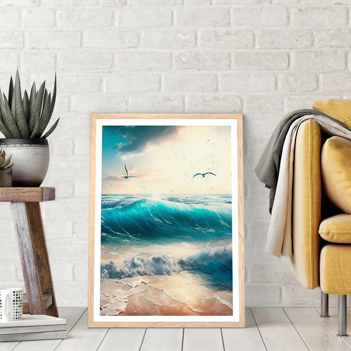 Poster in einem Rahmen aus heller Eiche - Es summt nur für dich - 70x100 cm