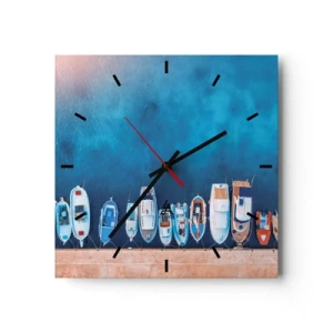 Wanduhr - Glasuhr - In einer Reihe - 40x40 cm
