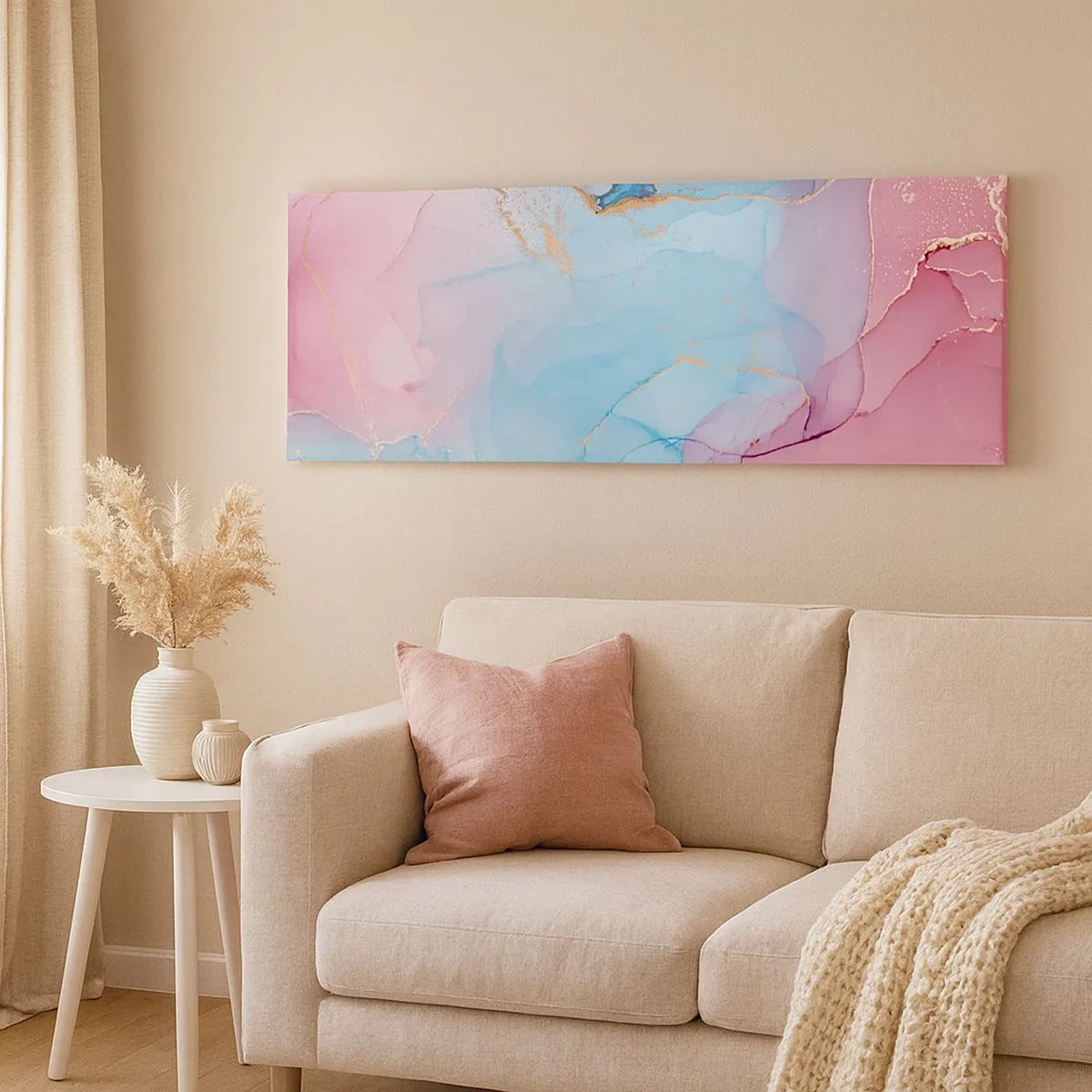 Bild auf Leinwand - Leinwandbild - Begegnung und Durchdringung - 100x40 cm