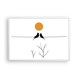 Poster in einem weißen Rahmen - Abend der Nachtigallen - 100x70 cm