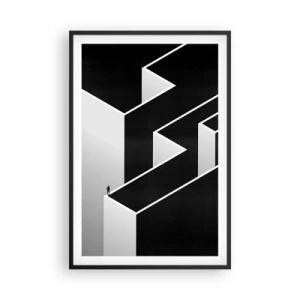 Poster in einem schwarzem Rahmen - Einsamkeit an der Spitze - 61x91 cm