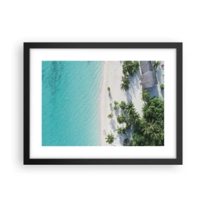 Poster in einem schwarzem Rahmen - Urlaub im Paradies - 40x30 cm