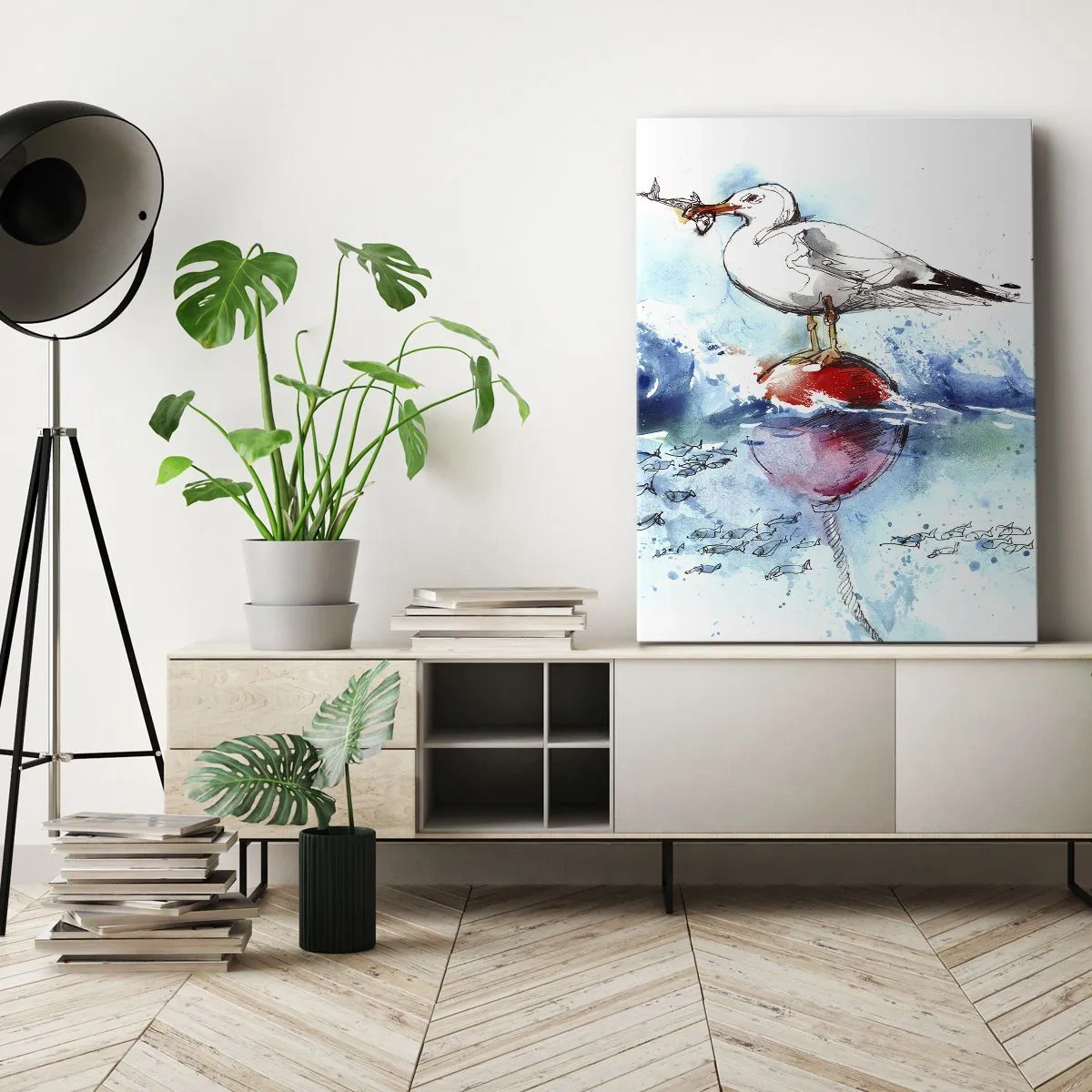 Bild auf Leinwand - Leinwandbild - Erfolgreicher Fang - 45x80 cm