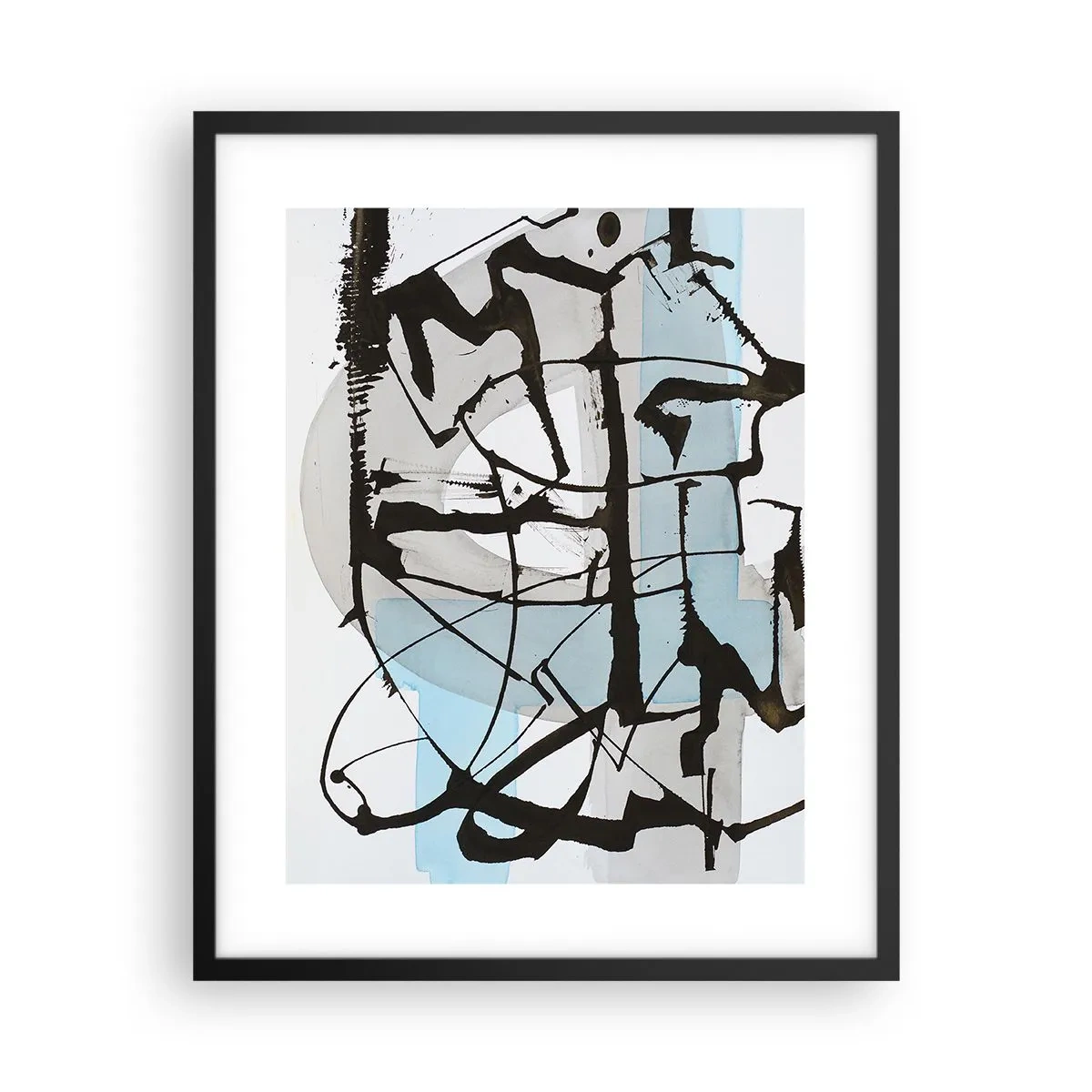 Poster in einem schwarzem Rahmen - Trotzdem blau - 40x50 cm