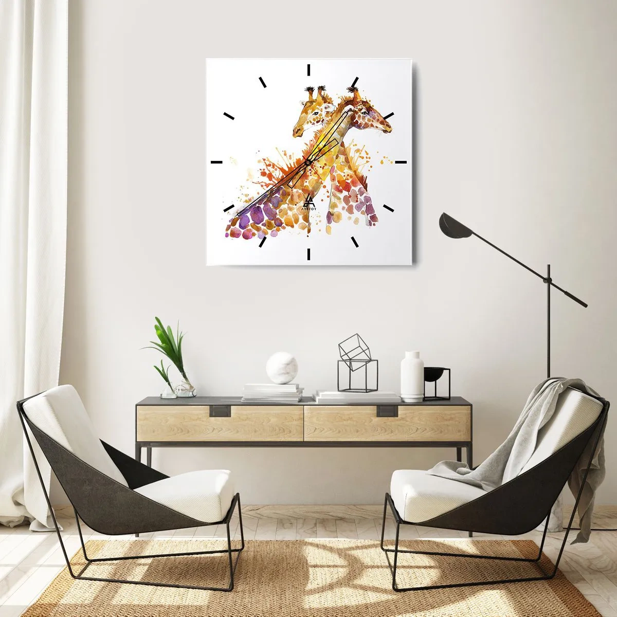 Wanduhr - Glasuhr - Ist es Freundschaft oder ist es Baby? - 40x40 cm