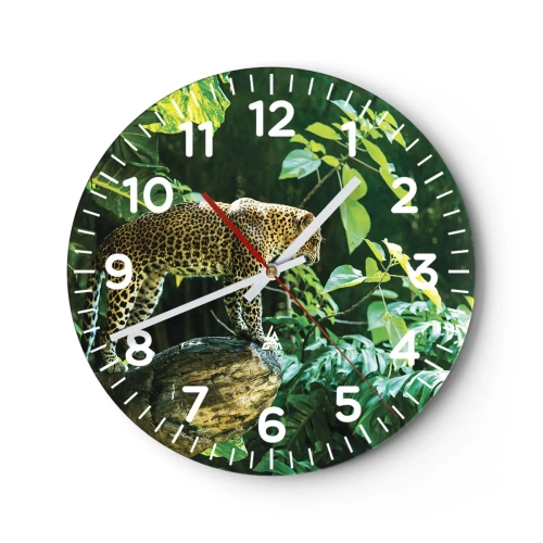 Wanduhr - Glasuhr - Auf die Jagd? - 40x40 cm