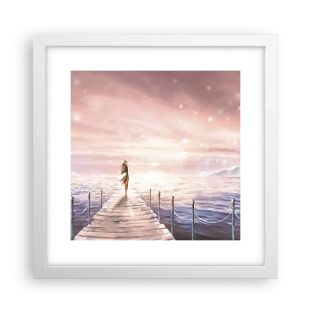 Poster in einem weißen Rahmen - Im Licht eines Traums - 30x30 cm