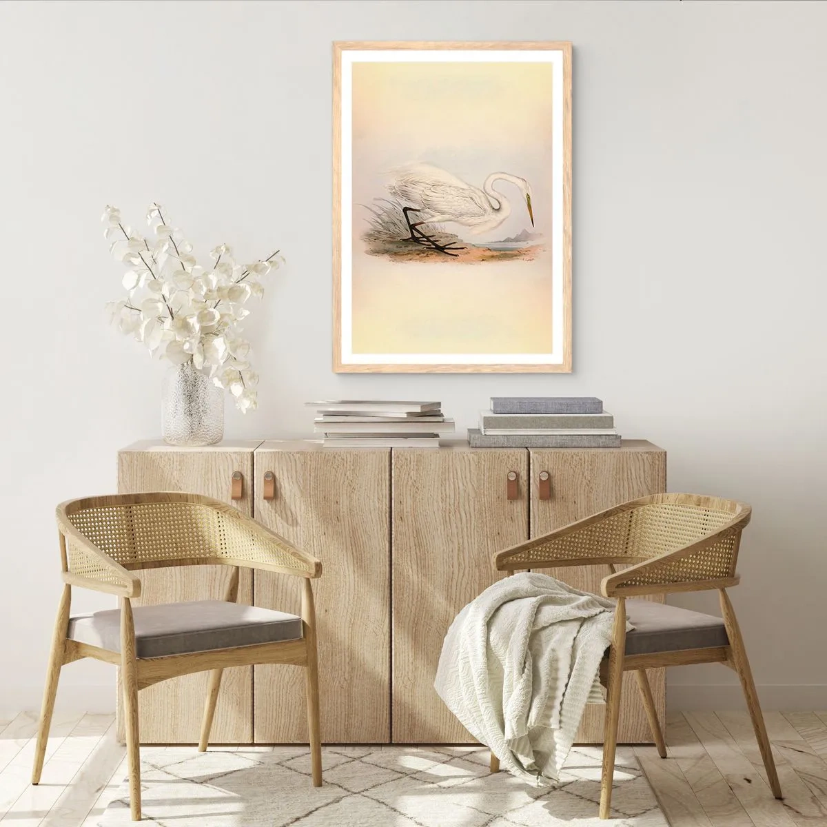Poster in einem Rahmen aus heller Eiche - Dame auf den Binsen - 50x70 cm