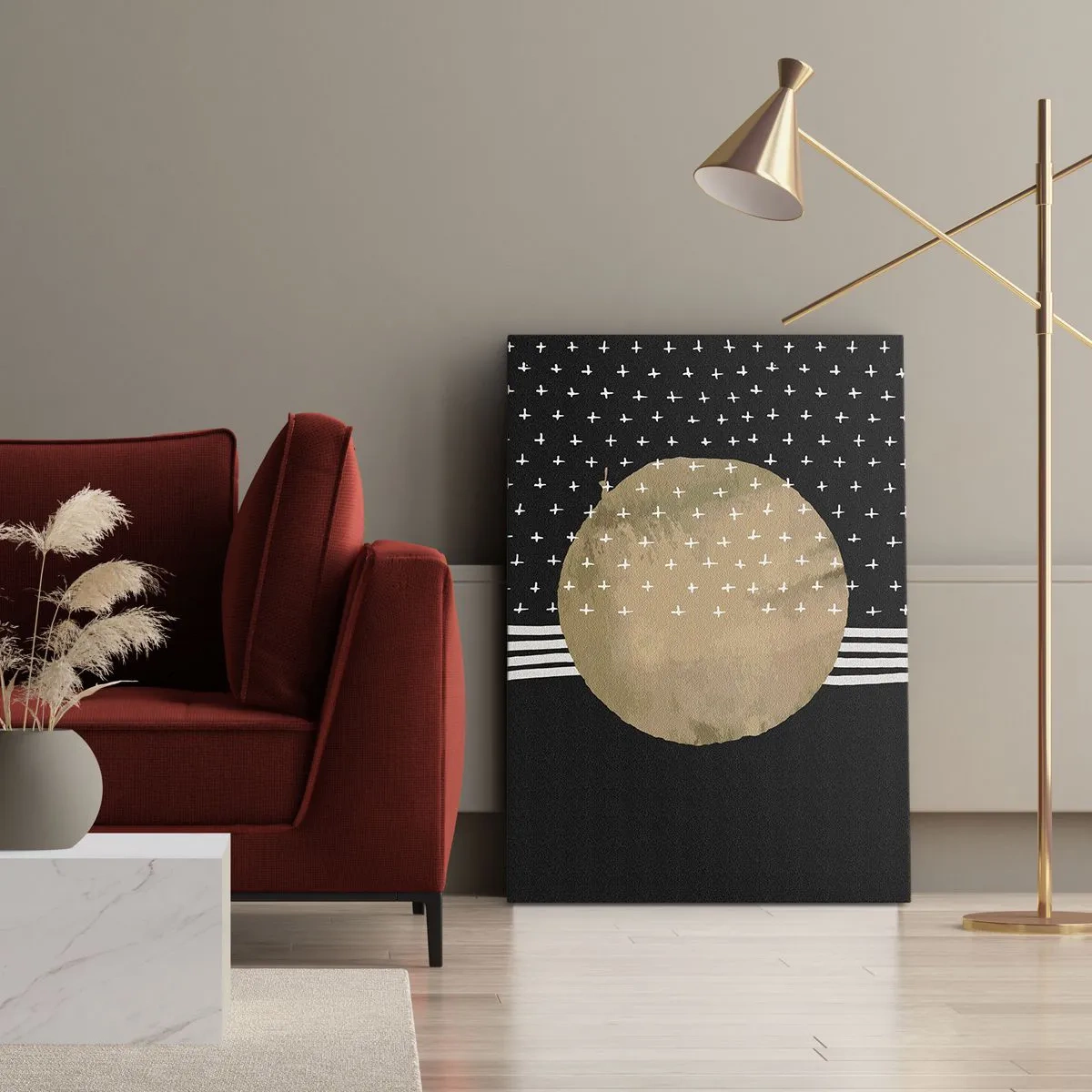 Bild auf Leinwand - Leinwandbild - Komposition: Galaxienflagge - 70x100 cm