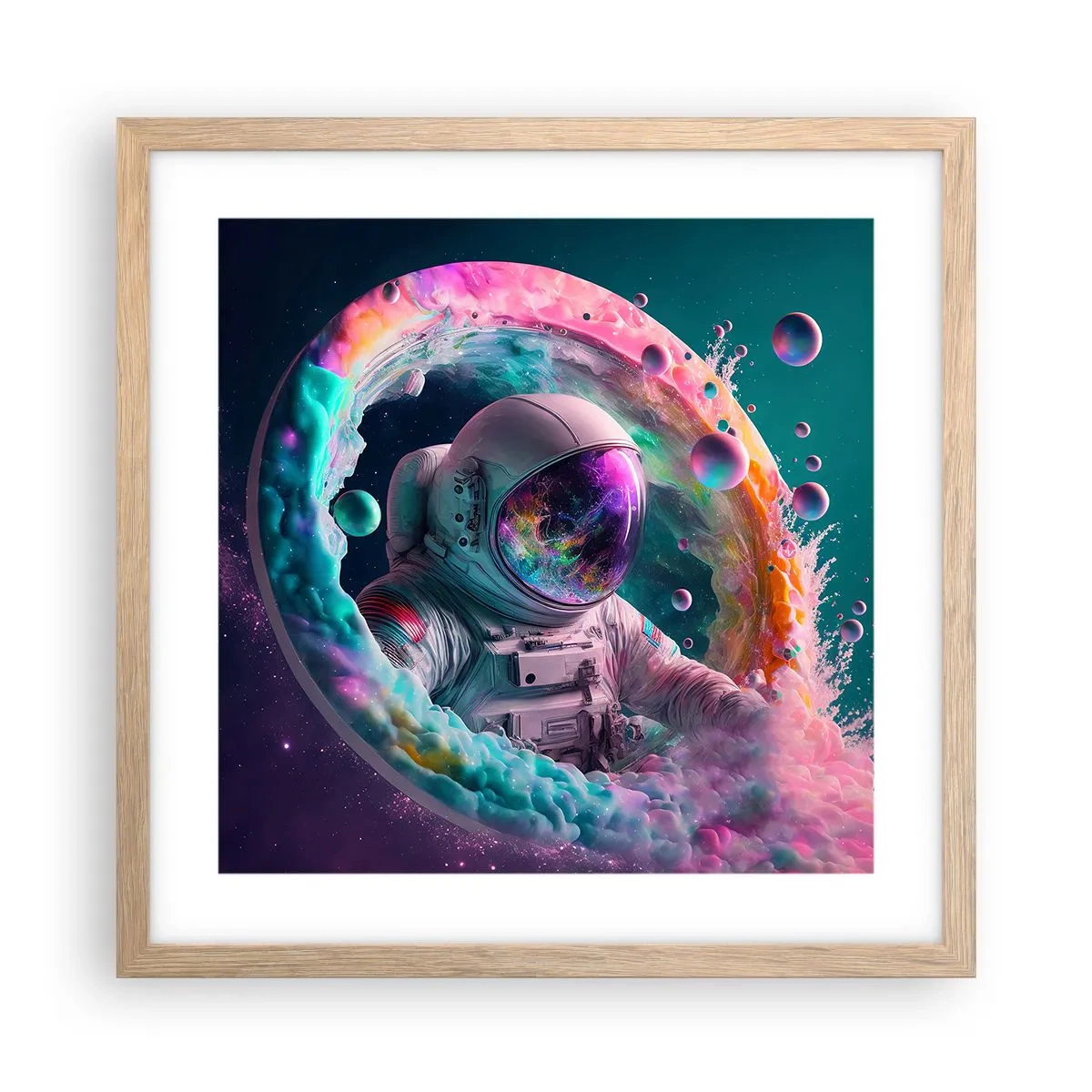 Poster in einem Rahmen aus heller Eiche - Sternentor - 40x40 cm