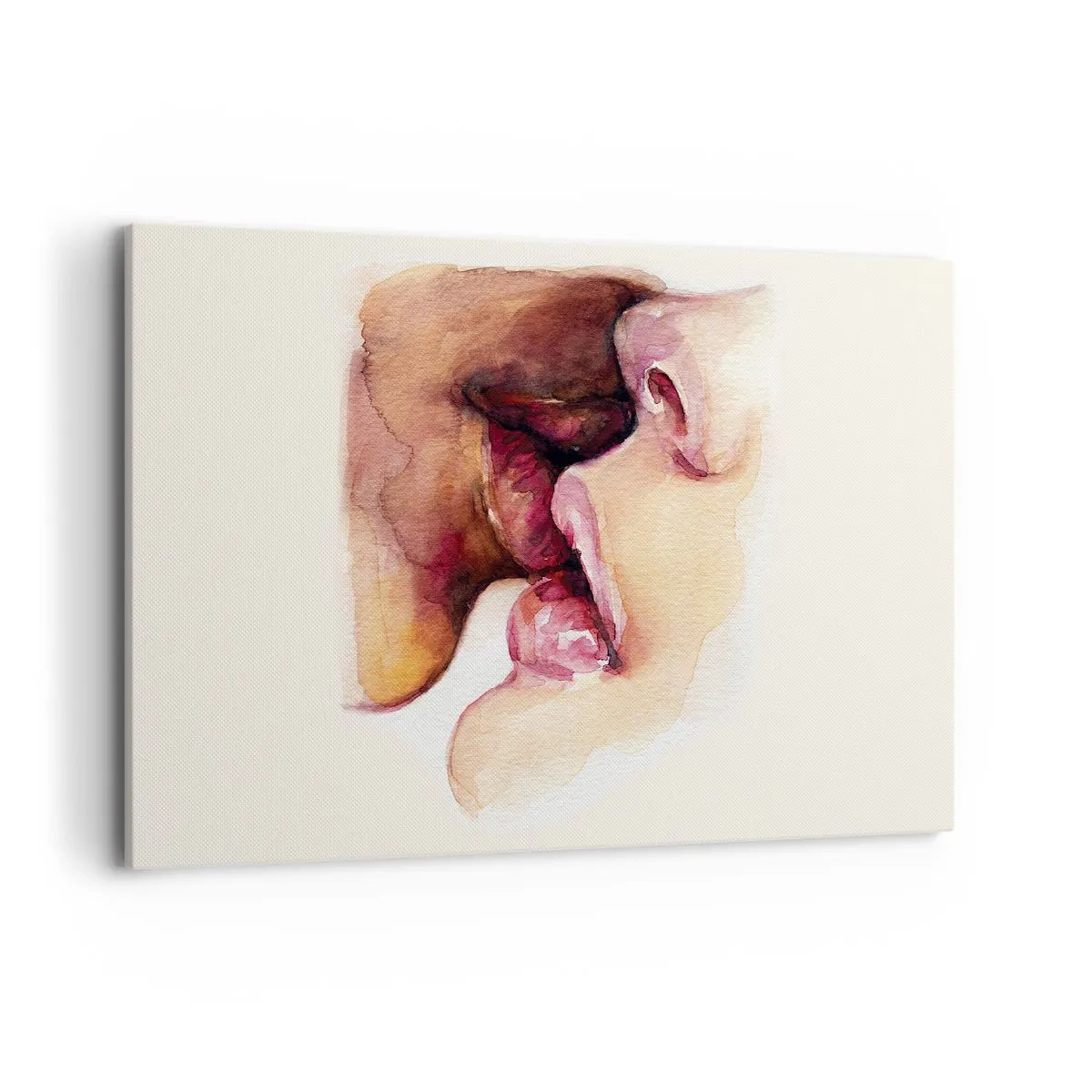 Bild auf Leinwand - Leinwandbild - Ein Aquarell einer Nahaufnahme eines Gesichts - 100x70cm - Wie Tag und Nacht, Erde und Himmel - Moderne Wanddekoration für Wohnzimmer und Schlafzimmer ARTTOR