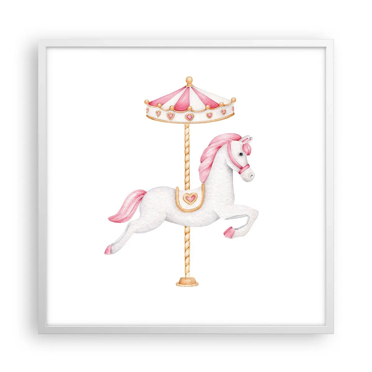 Poster in einem weißen Rahmen - Er legte los - 60x60 cm