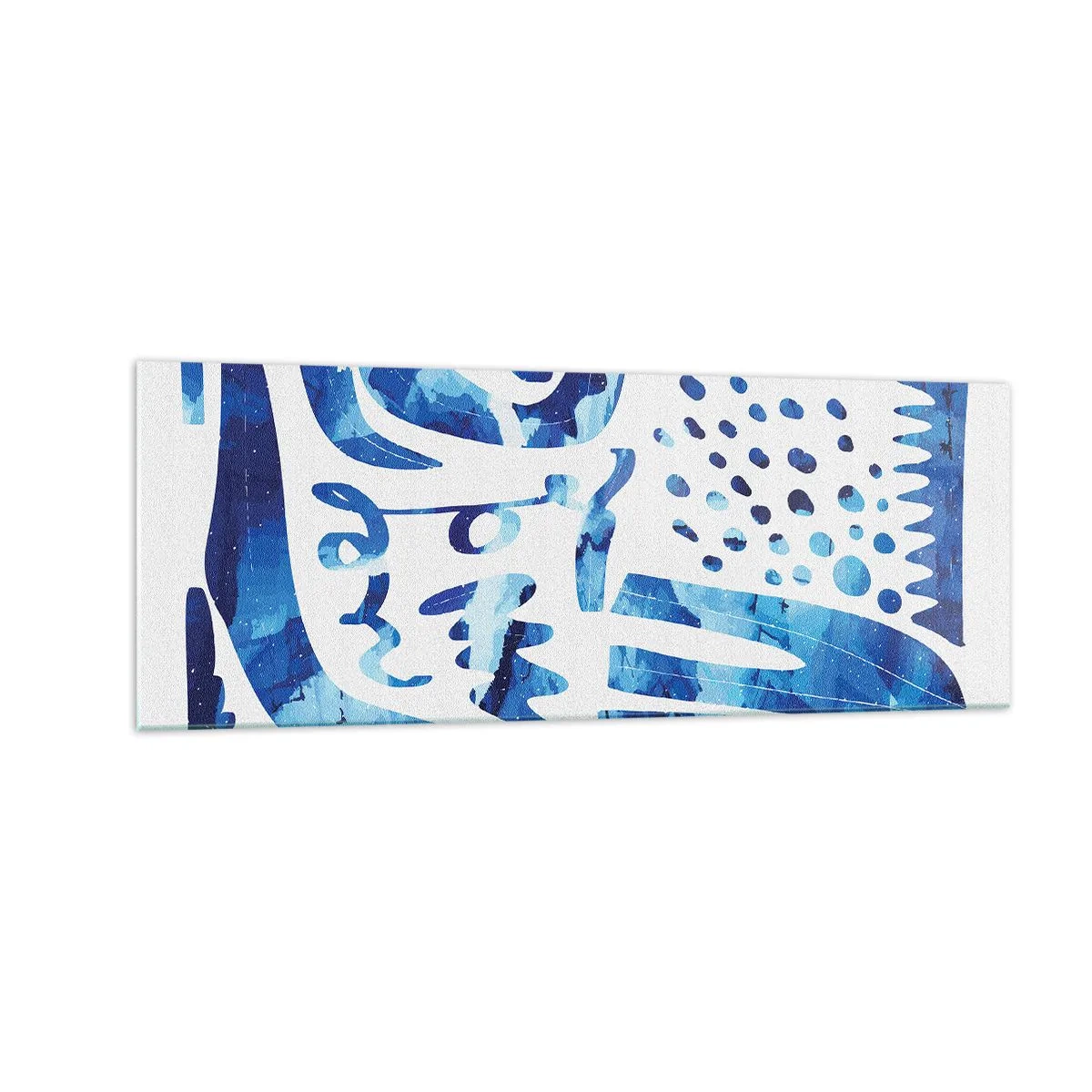 Glasbild - Bild auf glas - Abstraktes Muster in Blautönen - 140x50cm - Zurück zu den Wurzeln - Moderne Wanddekoration für Wohnzimmer und Schlafzimmer ARTTOR