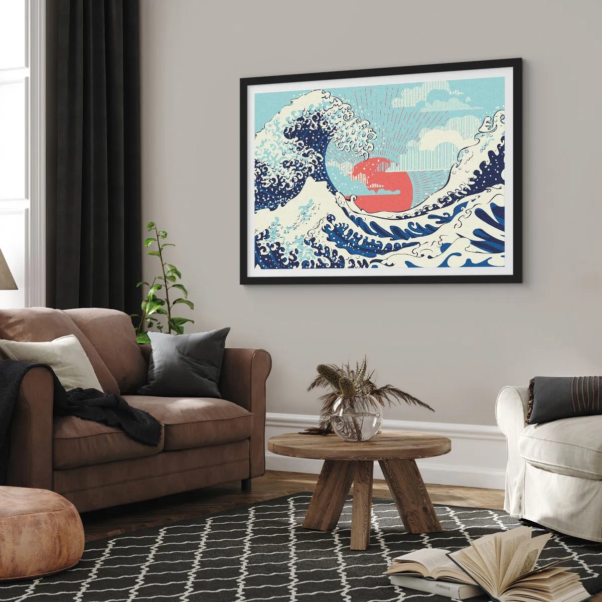 Poster in einem schwarzem Rahmen - Von japanischer Inspiration - 50x40 cm