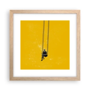 Poster in einem Rahmen aus heller Eiche - Tag wie jeder andere - 30x30 cm