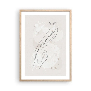 Poster in einem Rahmen aus heller Eiche - Der Blick schweift - 50x70 cm