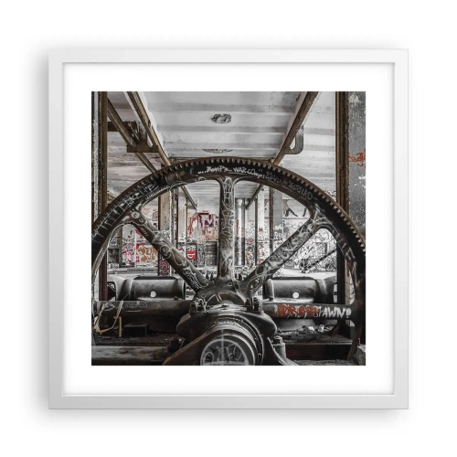 Poster in einem weißen Rahmen - Das geheime Leben der Fabrik - 40x40 cm