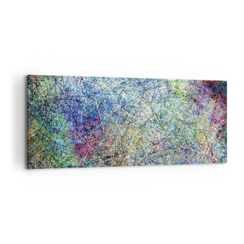 Bild auf Leinwand - Leinwandbild - Abstrakte Komposition mit mehrfarbigen Linien und Texturen - 120x50cm - Es ist nicht so einfach - Moderne Wanddekoration für Wohnzimmer und Schlafzimmer ARTTOR