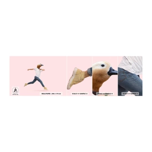 Fototapeten Muster Selbstklebend Deluxe Sticker - Eine Prise Absurdität - Abstraktion, Mann, Minimalismus - 100x30 cm