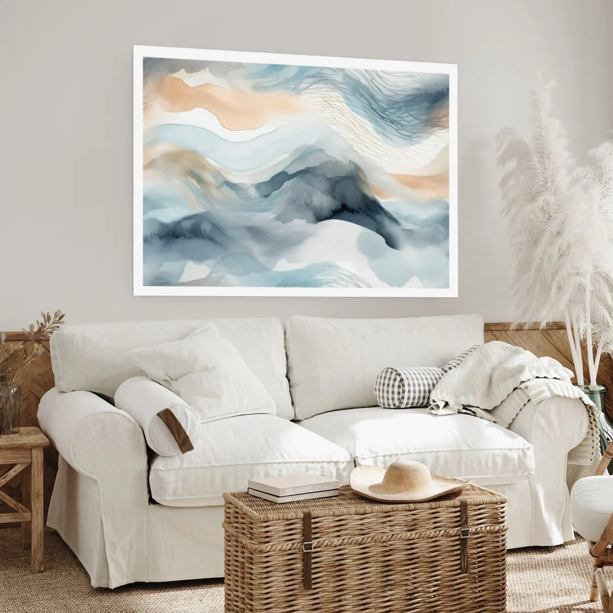 Poster - Verschneite und neblige Abstraktion - 91x61 cm