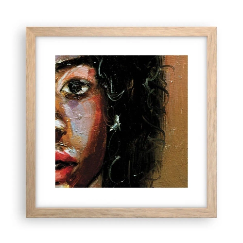 Poster in einem Rahmen aus heller Eiche - Schwarz und Glanz - 30x30 cm