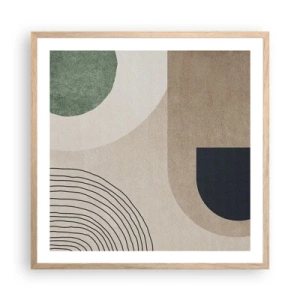 Poster in einem Rahmen aus heller Eiche - Sanftheit des Ovals - 60x60 cm