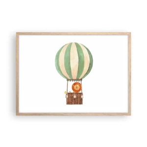 Poster in einem Rahmen aus heller Eiche - Leons Reisen - 70x50 cm