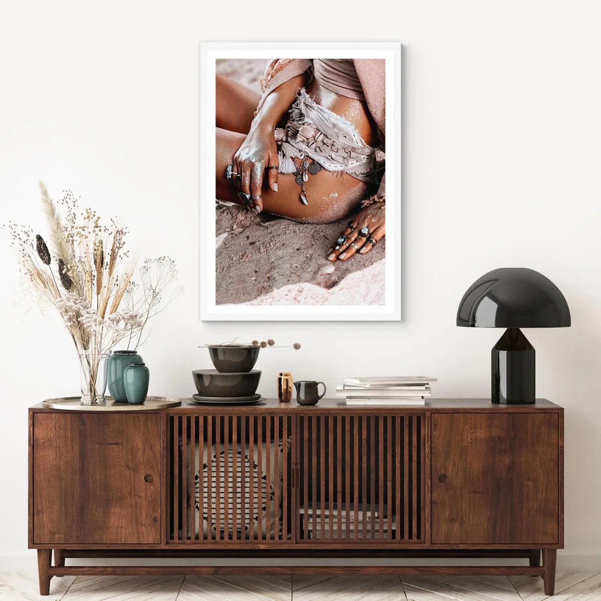 Poster in einem weißen Rahmen - Von den Wellen geworfen? - 70x100 cm