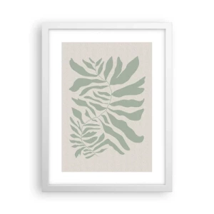 Poster in einem weißen Rahmen - Smaragdzweig - 30x40 cm