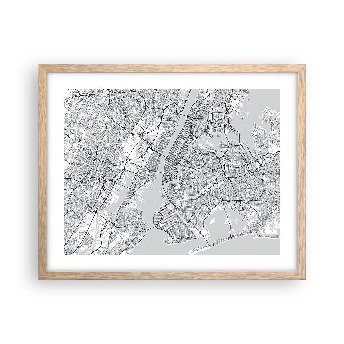 Poster in einem Rahmen aus heller Eiche - Die Anatomie einer Metropole - 50x40 cm