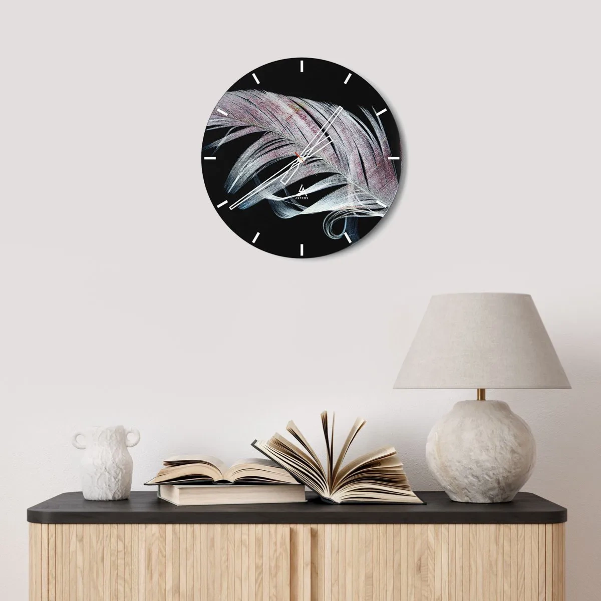 Wanduhr - Glasuhr - Denke an Berührung - 40x40 cm