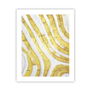 Poster - Komposition in Weiß und Gold - 40x50 cm