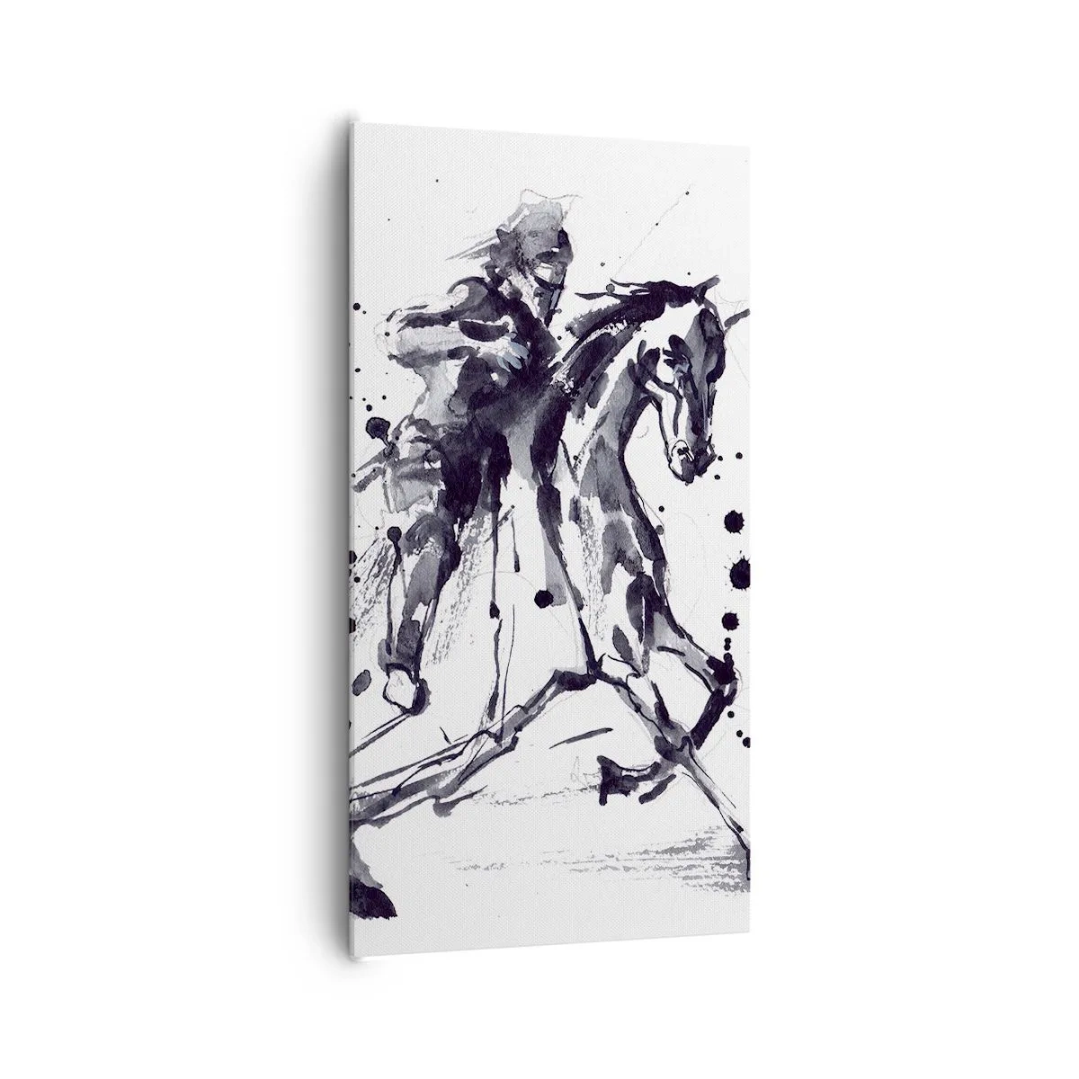 Bild auf Leinwand - Leinwandbild - Schwarzer Ritter - 65x120 cm