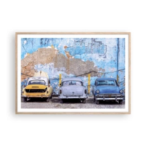 Poster in einem Rahmen aus heller Eiche - Treffen der Veteranen - 100x70 cm