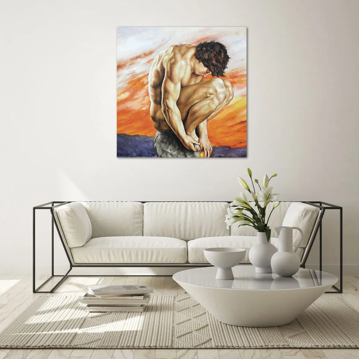 Glasbild - Bild auf glas - In sich versunken - 70x70 cm