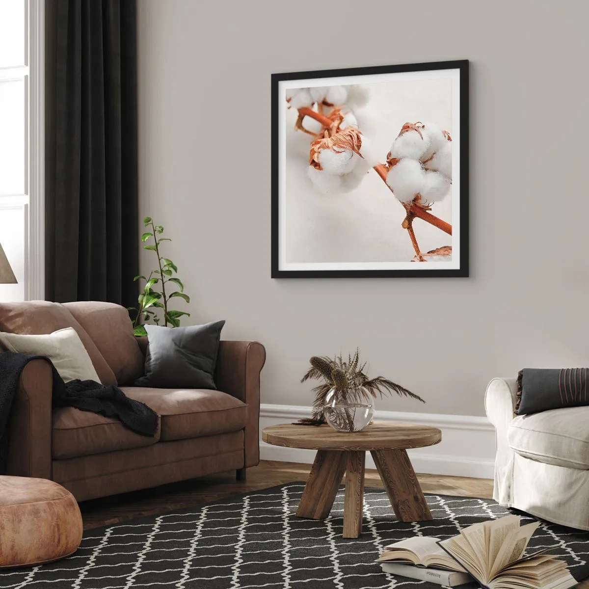 Poster in einem schwarzem Rahmen - Nur umarmen - 60x60 cm