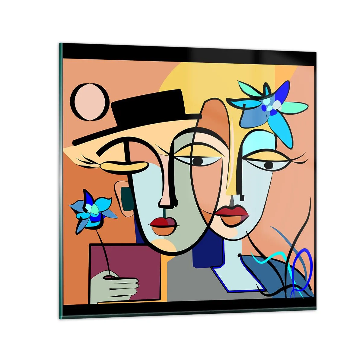 Glasbild - Bild auf glas - Picassos randez vous - 50x50 cm