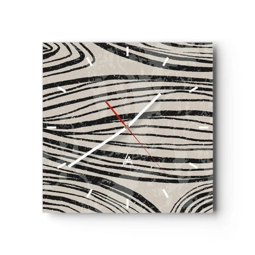Wanduhr - Glasuhr - Linienpool - 40x40 cm